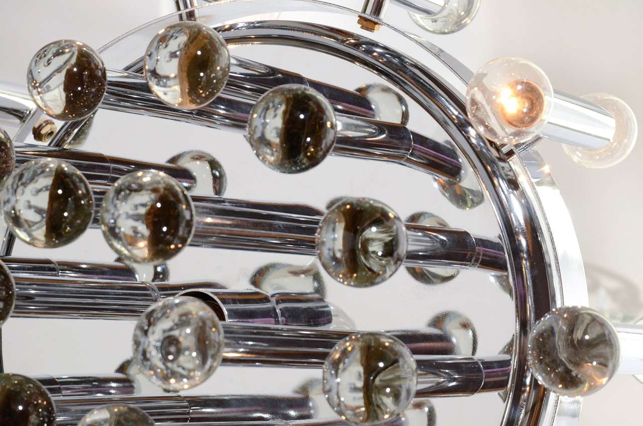 Sciolari Chandelier in Chrome with Murano Glass 1