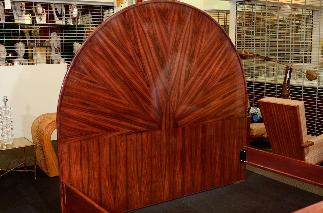French Large Art Deco Bed Frame in Rosewood
