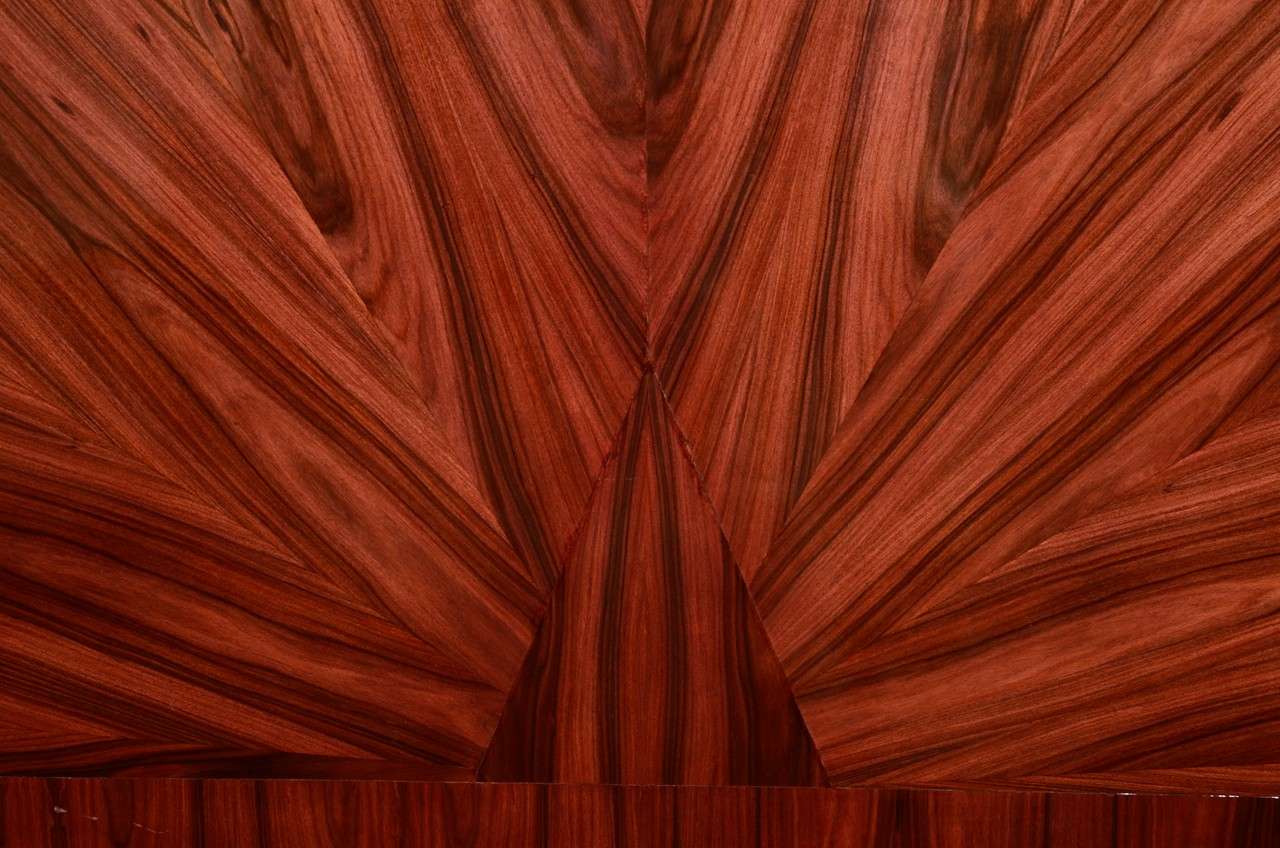 Large Art Deco Bed Frame in Rosewood In Good Condition In Astoria, NY