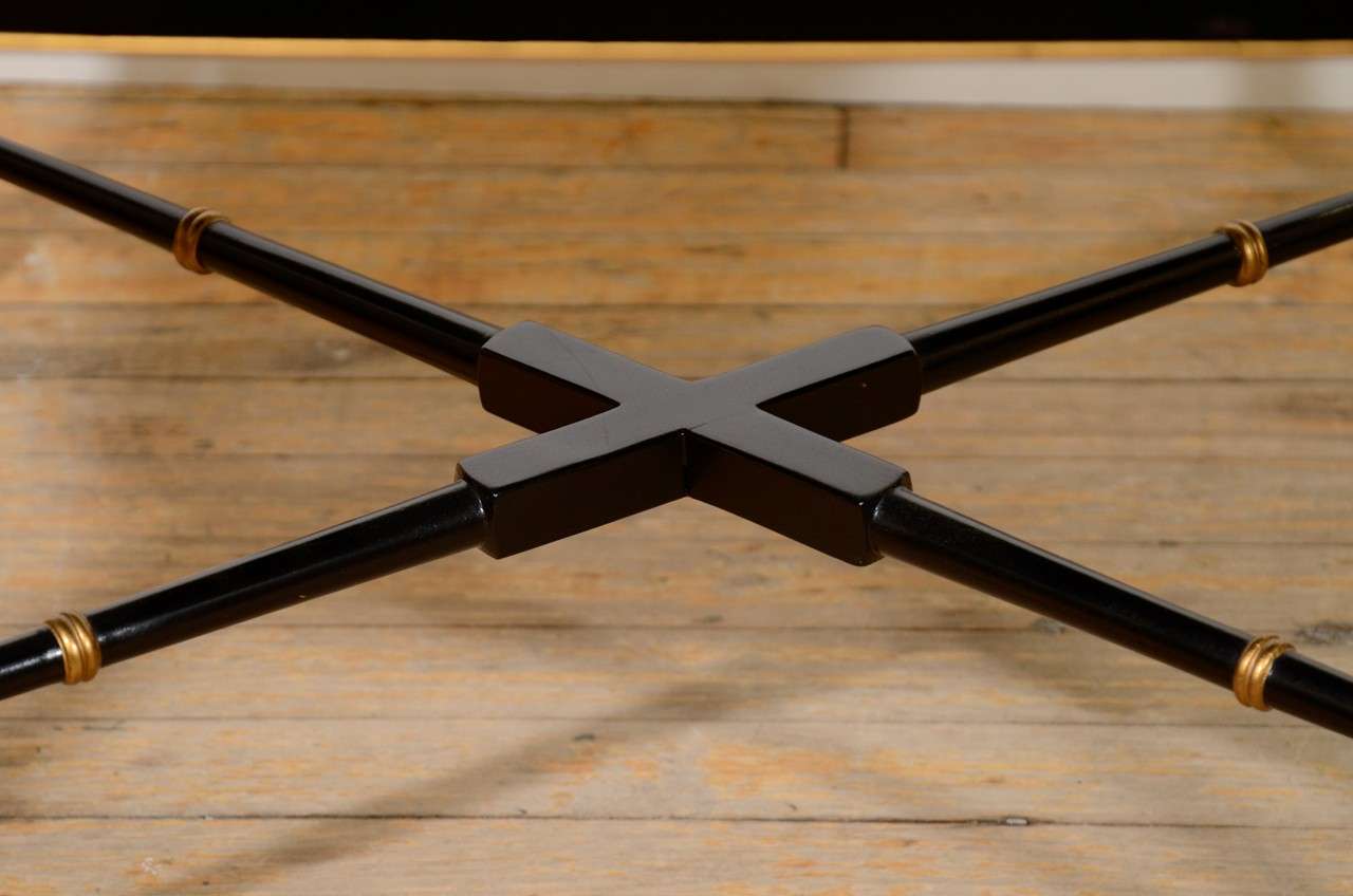 20th Century Mid Century Chinoiserie Tray Table w/ Faux Bamboo Base