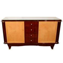French Art Deco Rosewood Sideboard w/ Ash Doors