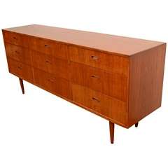 Mid Century Nine Drawer Scandinavian Dresser
