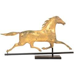 Antique 19th Century Gilt Copper Horse Weathervane