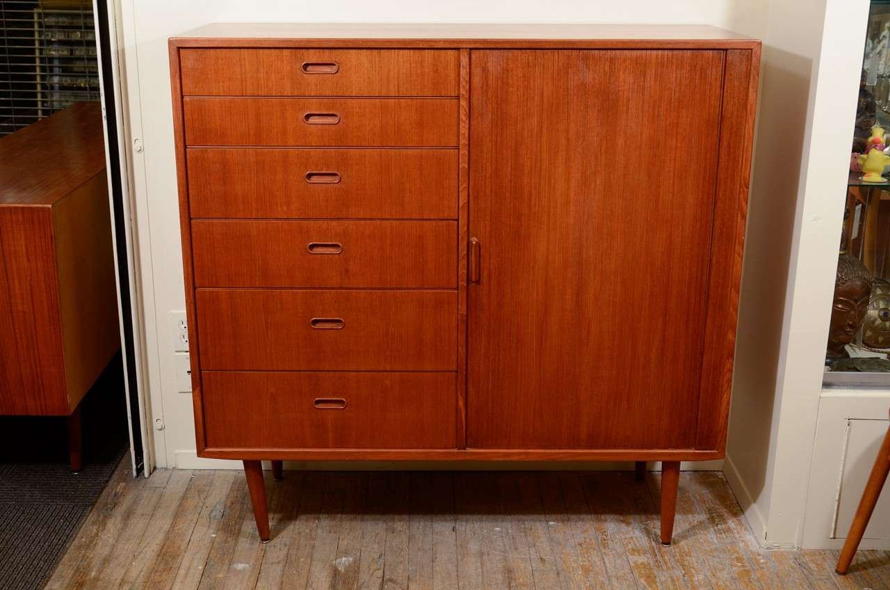 Tall Mid Century Dresser with Accordion Door at 1stDibs tall