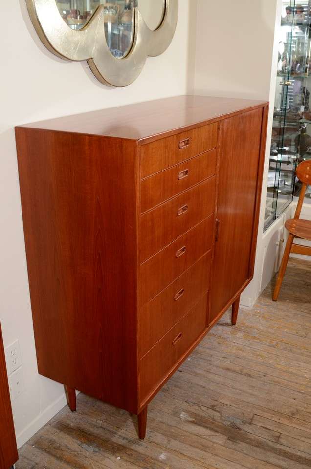 Tall Mid Century Dresser with Accordion Door at 1stDibs tall