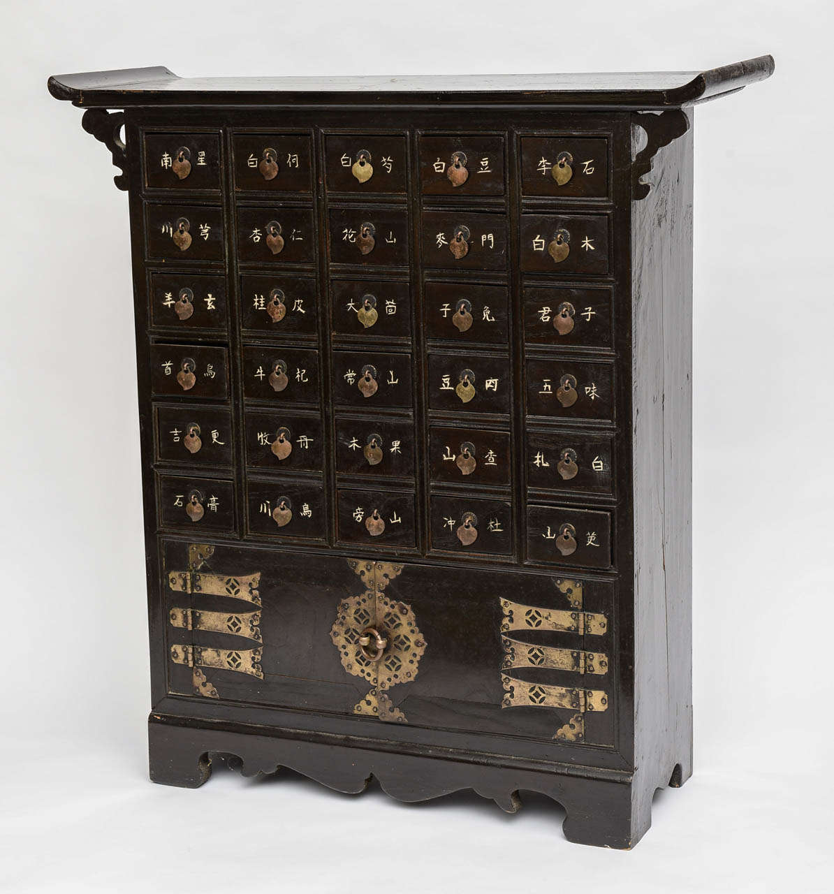 Chinese Apothecary chest 29” x 27” x 8 ¾”, 30 drawer, 2 doors