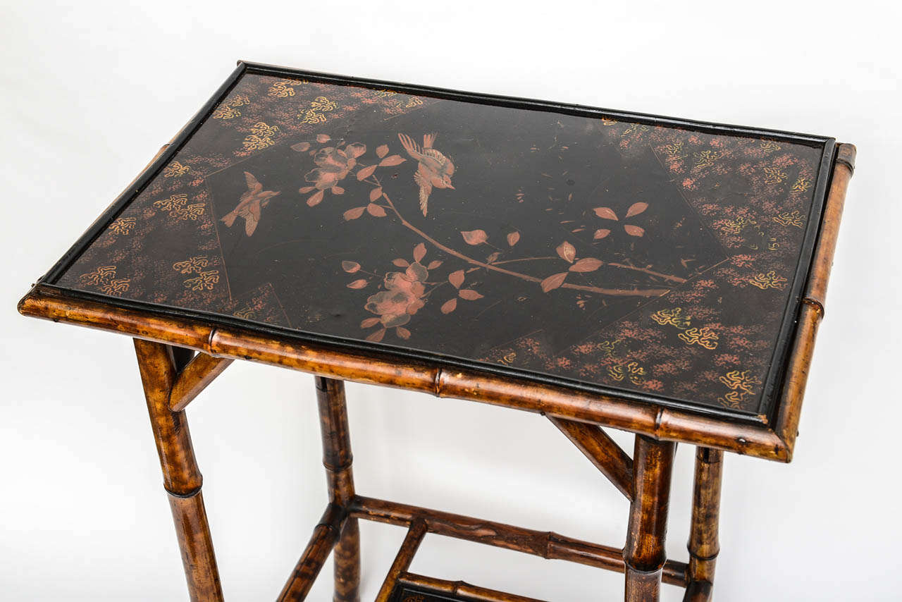 19th c. English Bamboo Rectangular Table In Good Condition In West Palm Beach, FL