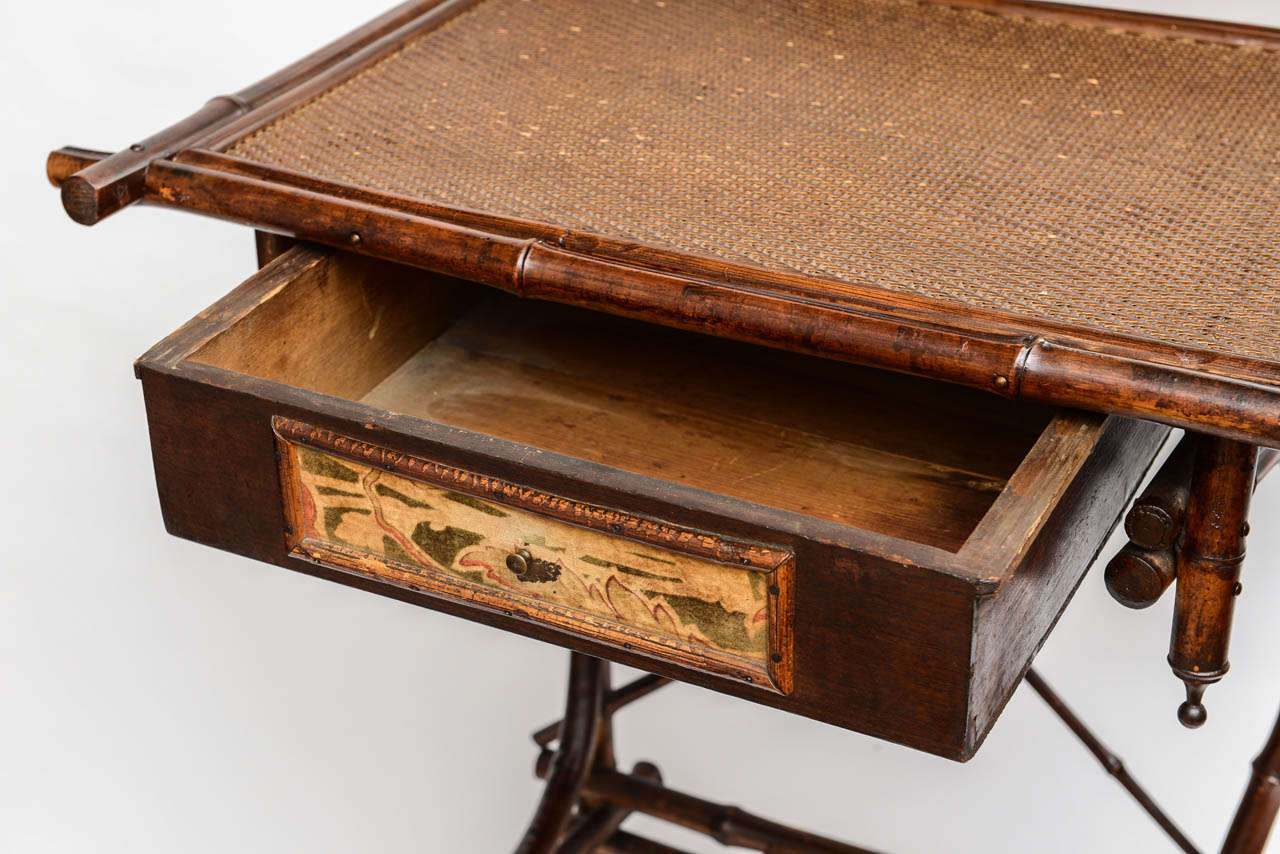 19th Century English Bamboo Vanity or Writing Desk 1