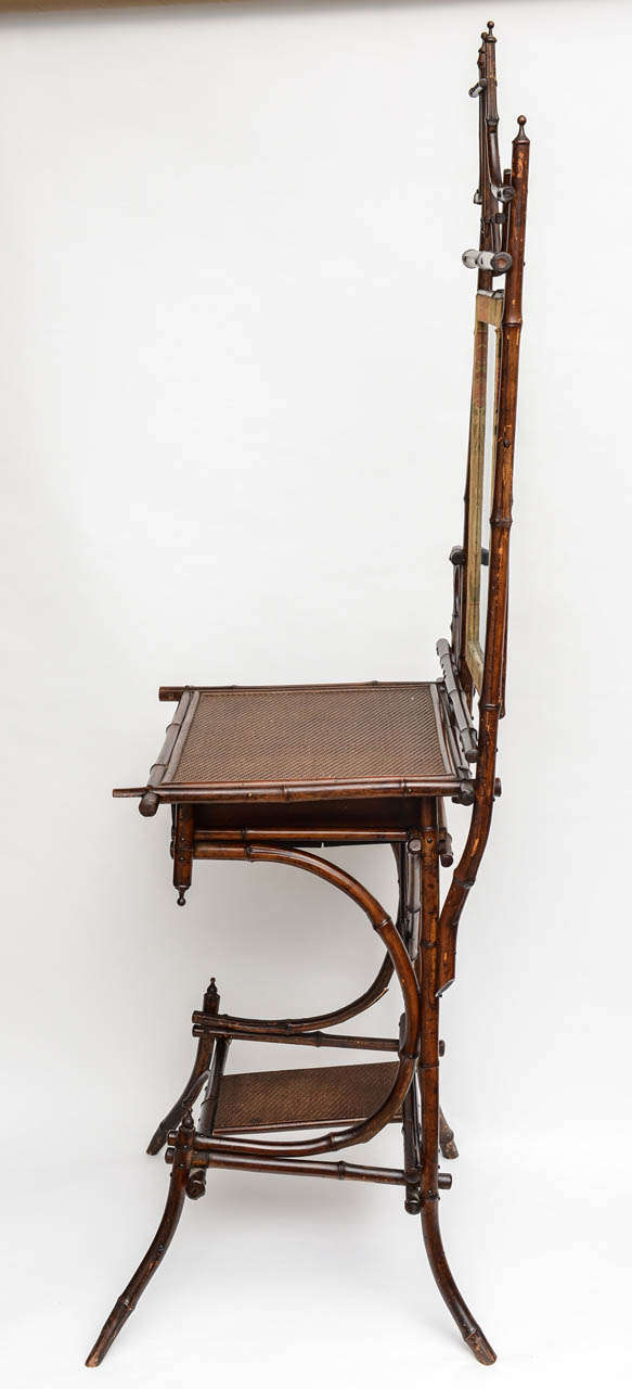 19th Century English Bamboo Vanity or Writing Desk 5