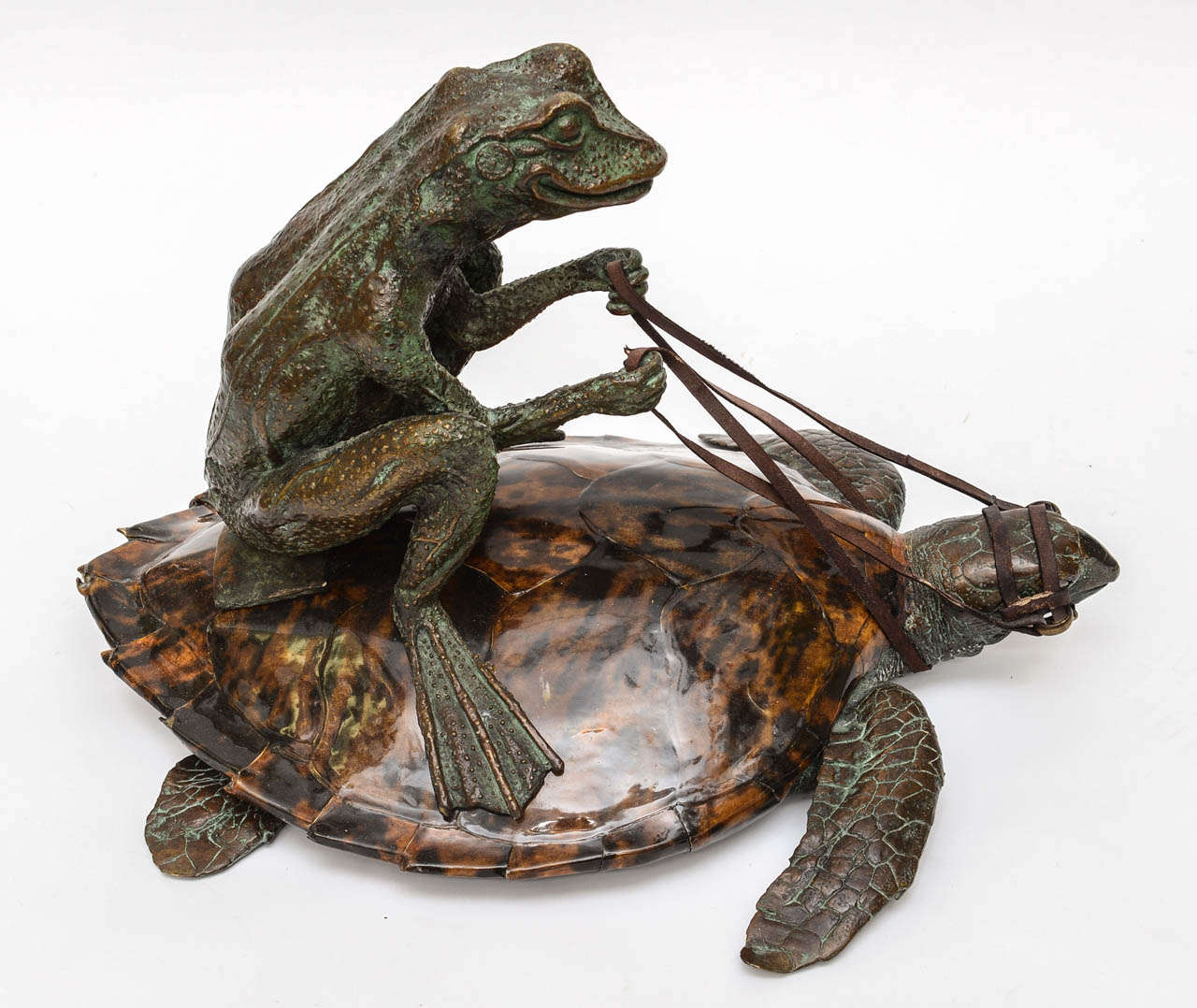 frog riding turtle