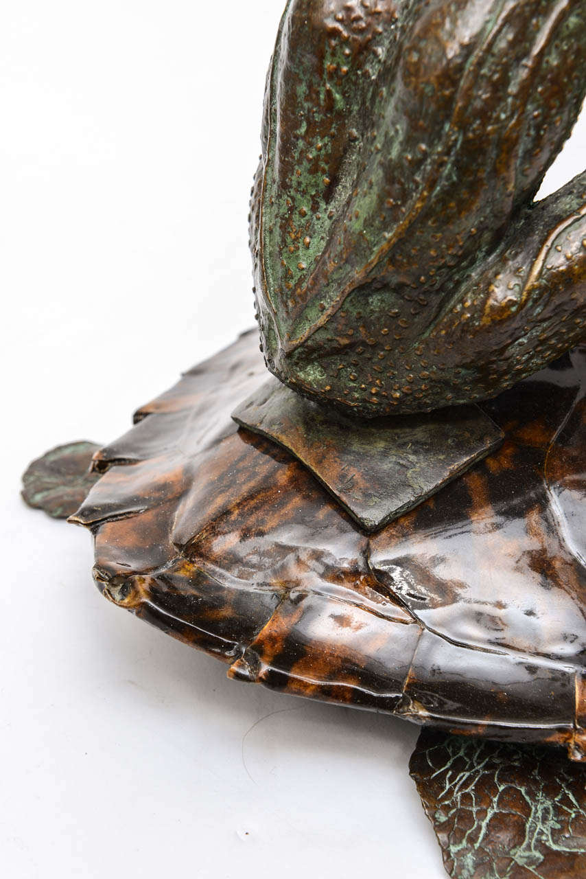 Maitland Smith Bronze Frog Riding on Tortoise 3