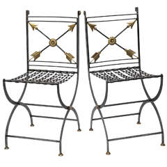 Four Neoclassical Campaign Folding Chairs