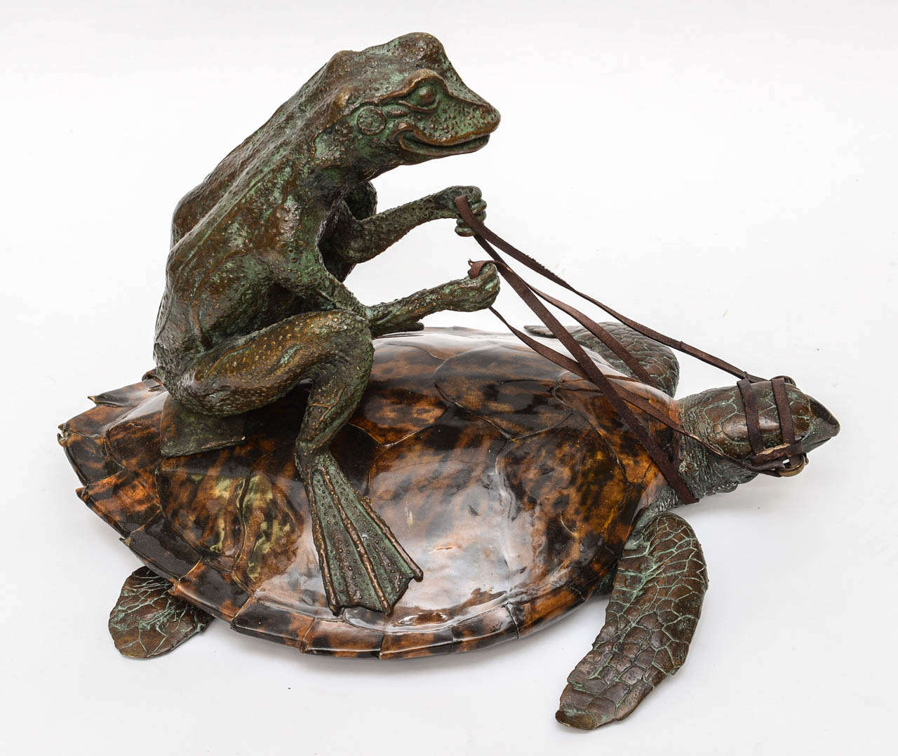 Maitland Smith Bronze Frog Riding on Tortoise at 1stdibs