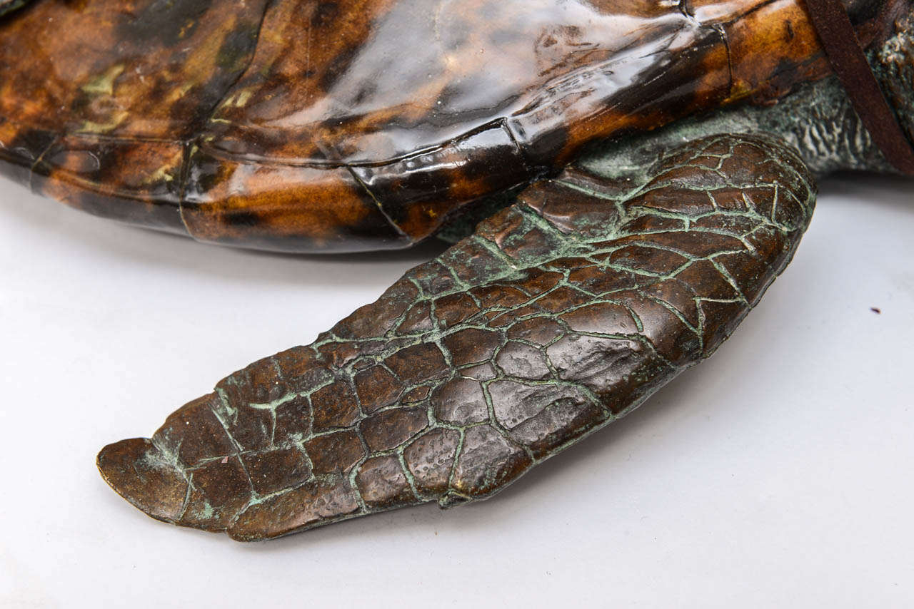 Maitland Smith Bronze Frog Riding on Tortoise at 1stdibs