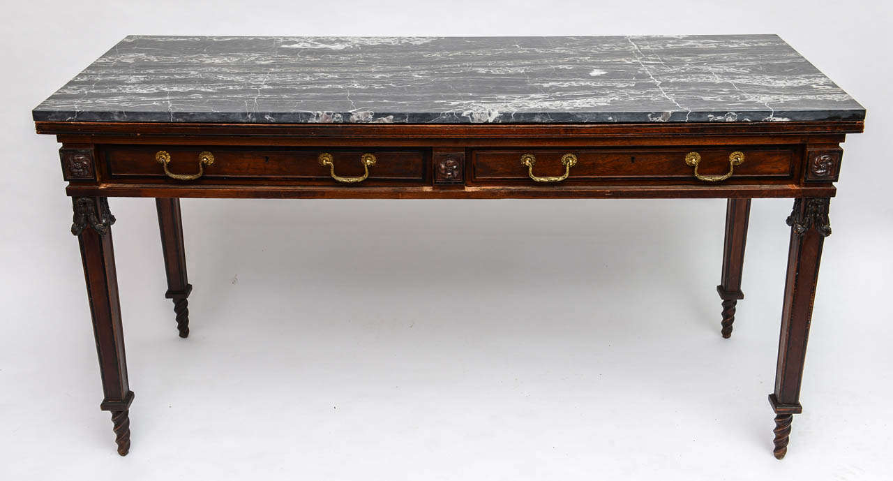 19th Century Desk with Marble Top