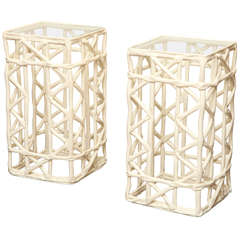 Pair of Lattice Resin Prototype Drinks Tables, circa 1960