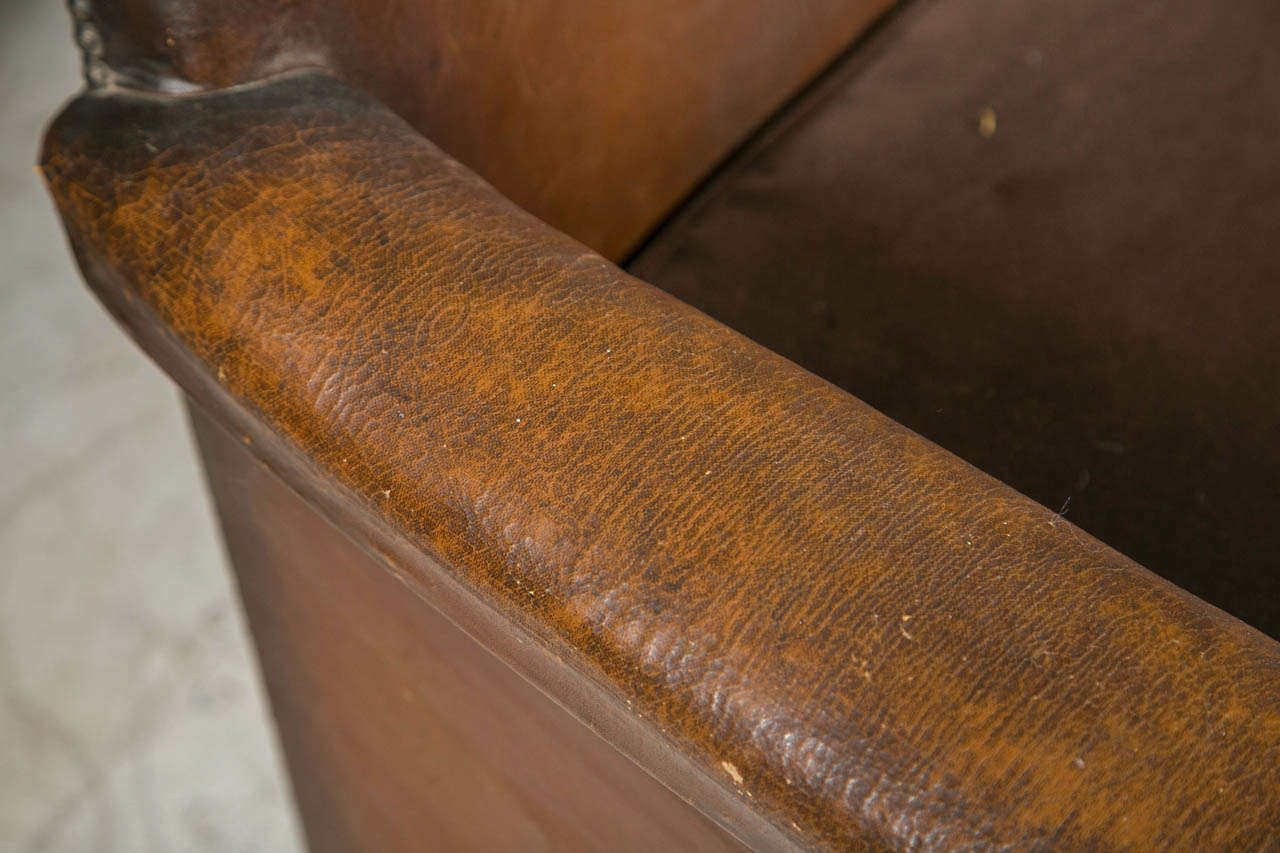 Unusual French Leather Childs Chair 2