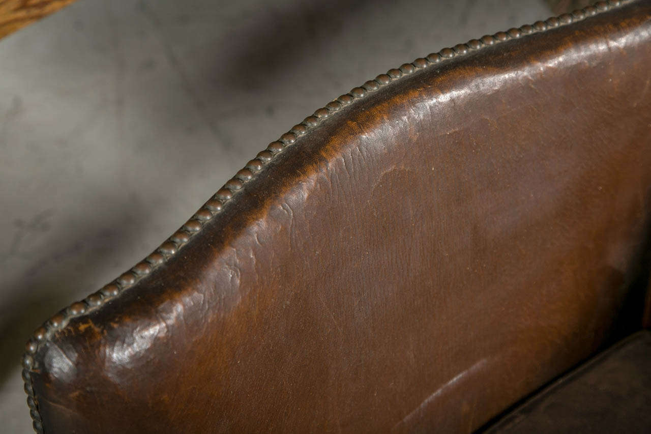 Unusual French Leather Childs Chair 3