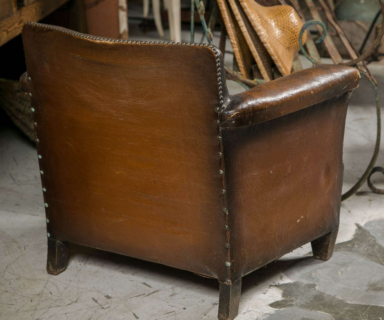 Unusual French Leather Childs Chair 4