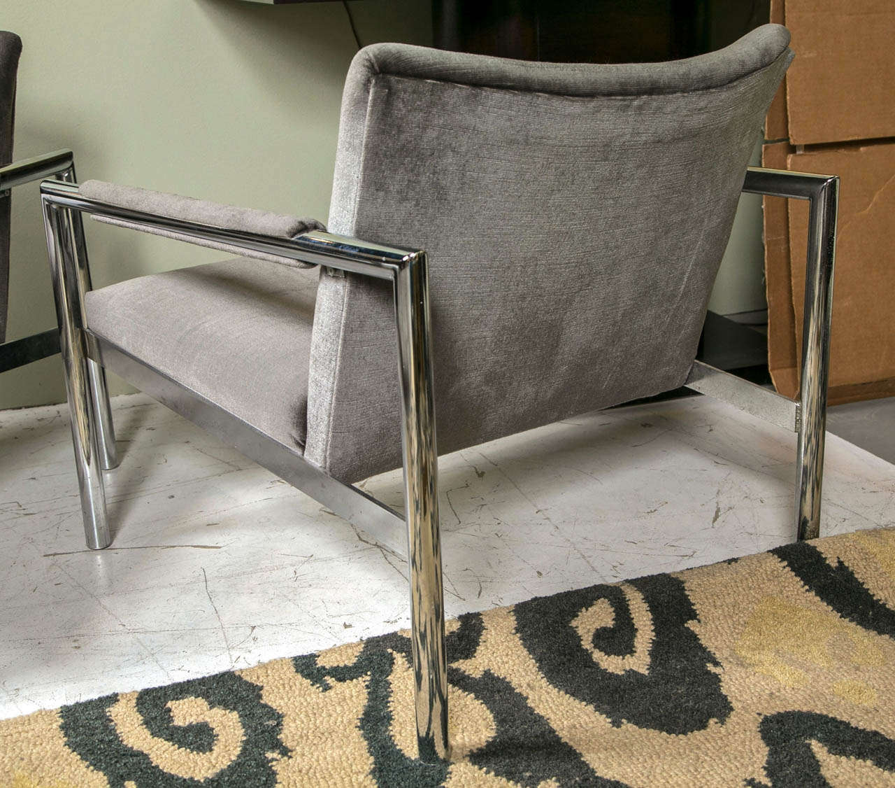 Mid-20th Century Par Of Mid Century Armchairs Attributed To Milo Baughman For Sale