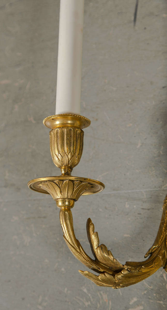 Dore Bronze Figural Sconces In Excellent Condition For Sale In Stamford, CT