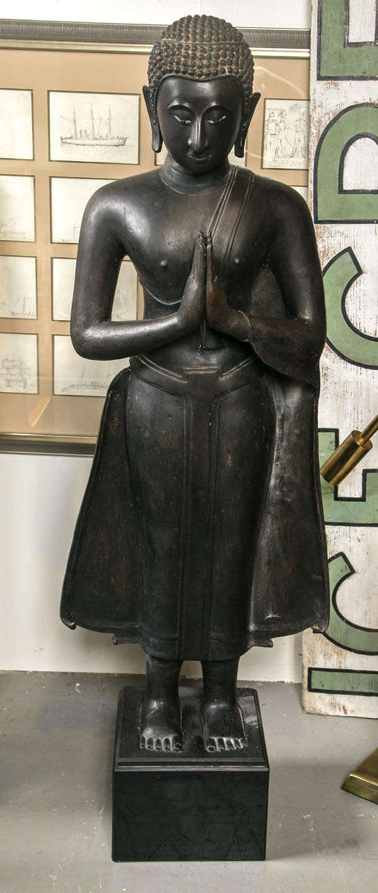 19th century Thai bronze Buddha statue.
