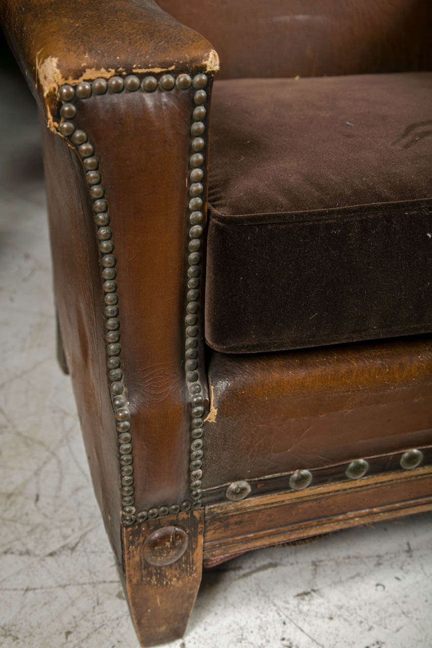 Unusual French Leather Childs Chair at 1stdibs
