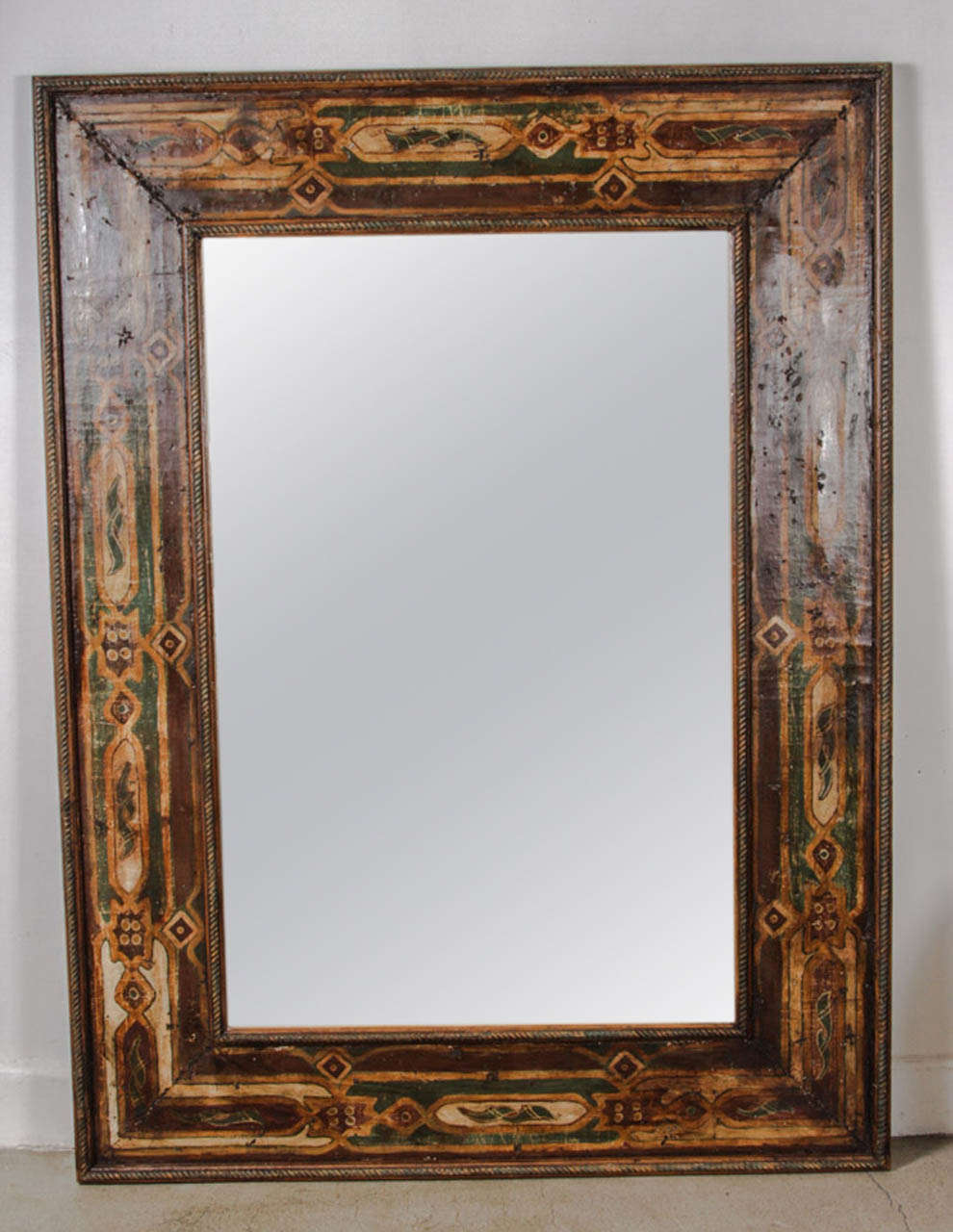 Large wooden hand-painted Spanish colonial style mirror.
Spanish Moorish style mirror that could be used in horizontal or vertical way.