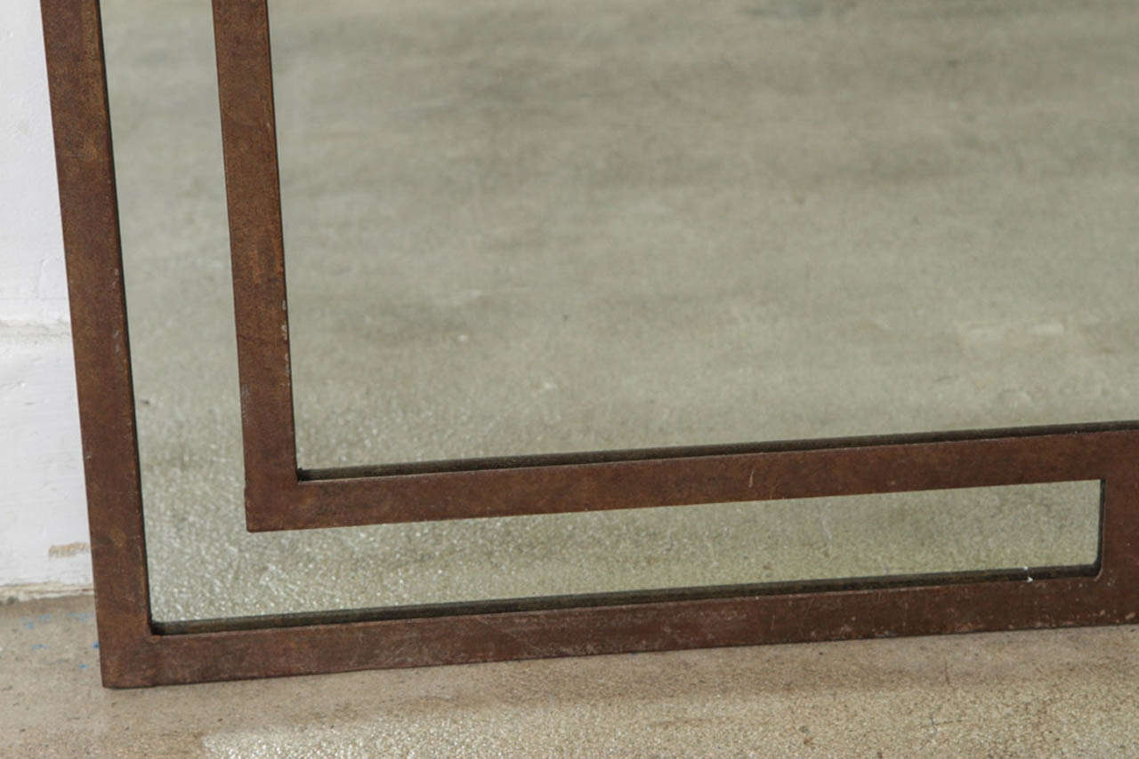 Hand-crafted Large Cast Iron Mirror In Excellent Condition In North Hollywood, CA