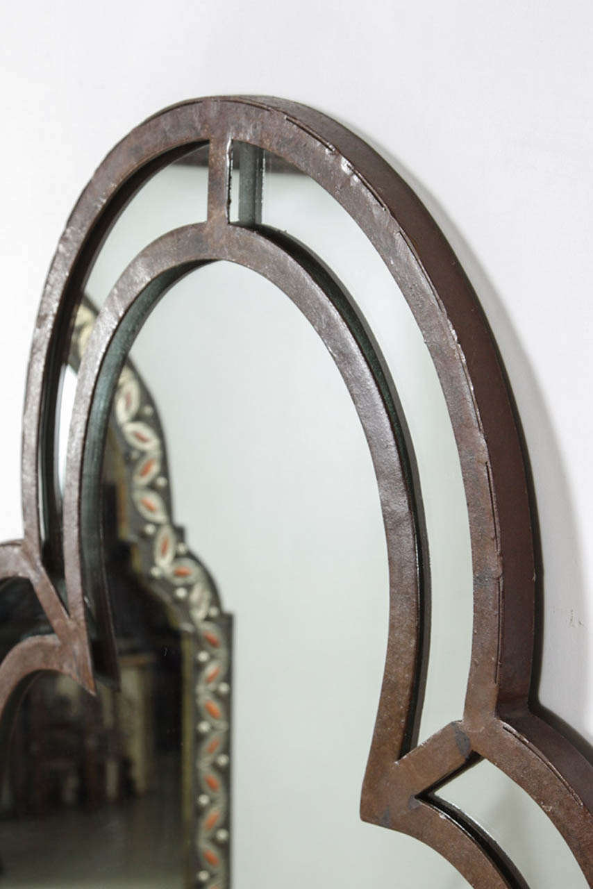 20th Century Hand-crafted Large Cast Iron Mirror