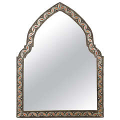 Vintage Moroccan Arch Mirror Inlaid.