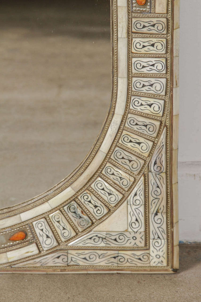 Moroccan Mirror Inlaid In Good Condition In North Hollywood, CA
