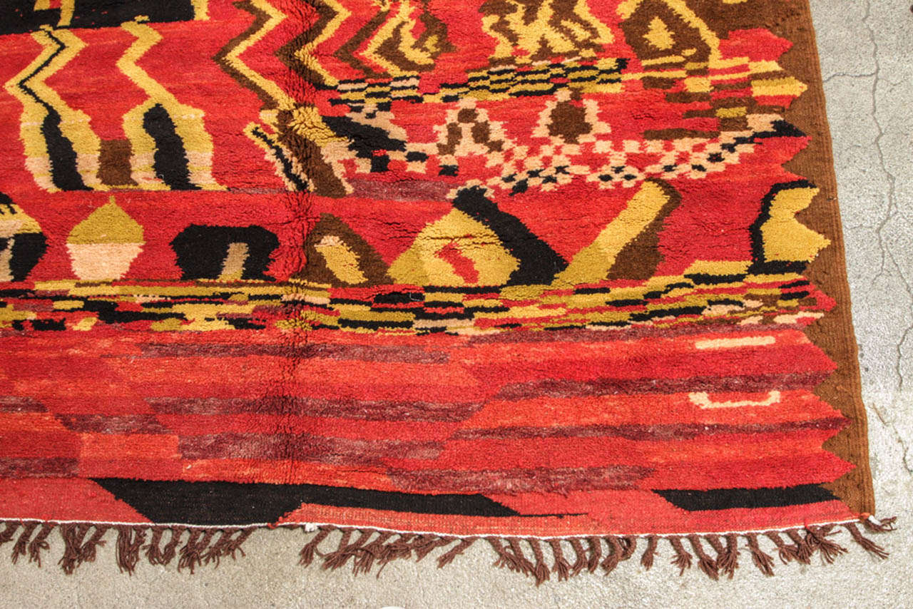 Vintage Moroccan Tribal North African Rug In Good Condition In North Hollywood, CA