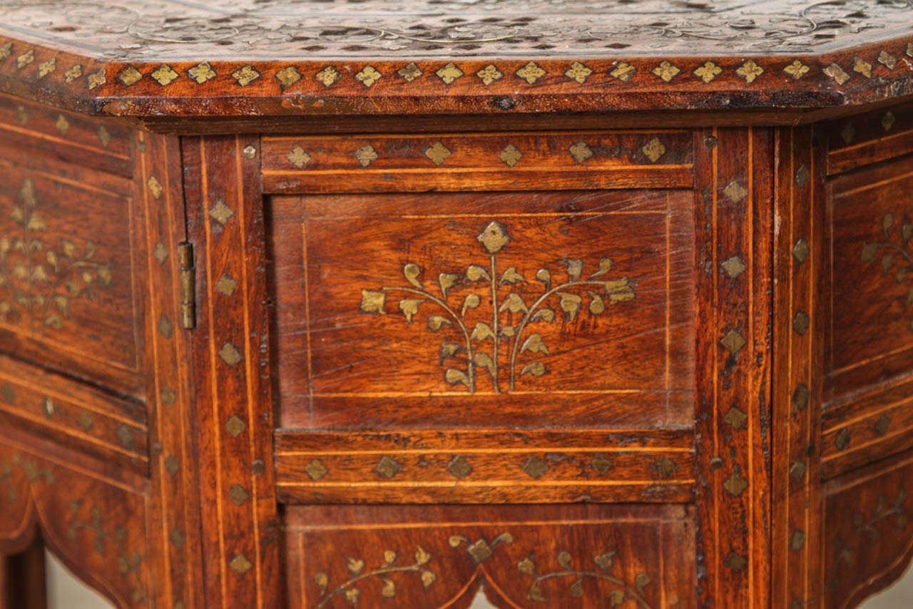 Anglo Indian Inlaid Octagonal Side Table 1