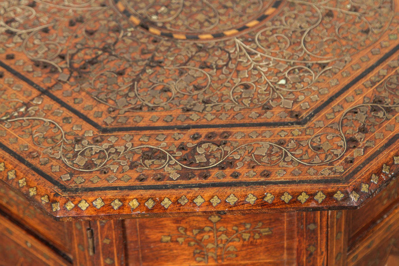 Anglo Indian Inlaid Octagonal Side Table 2
