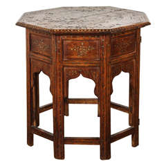 Anglo Indian Inlaid Octagonal Side Table