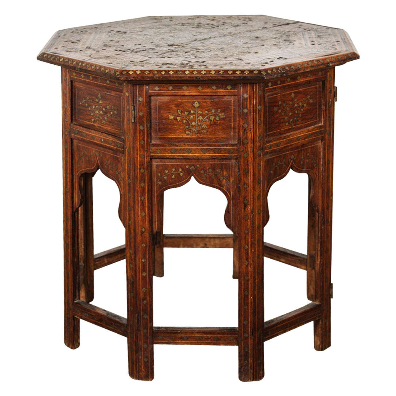 Anglo Indian Inlaid Octagonal Side Table at 1stDibs