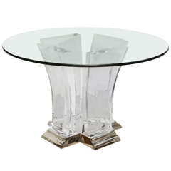 Lucite and Nickel Center Table by Jeffrey Bigelow