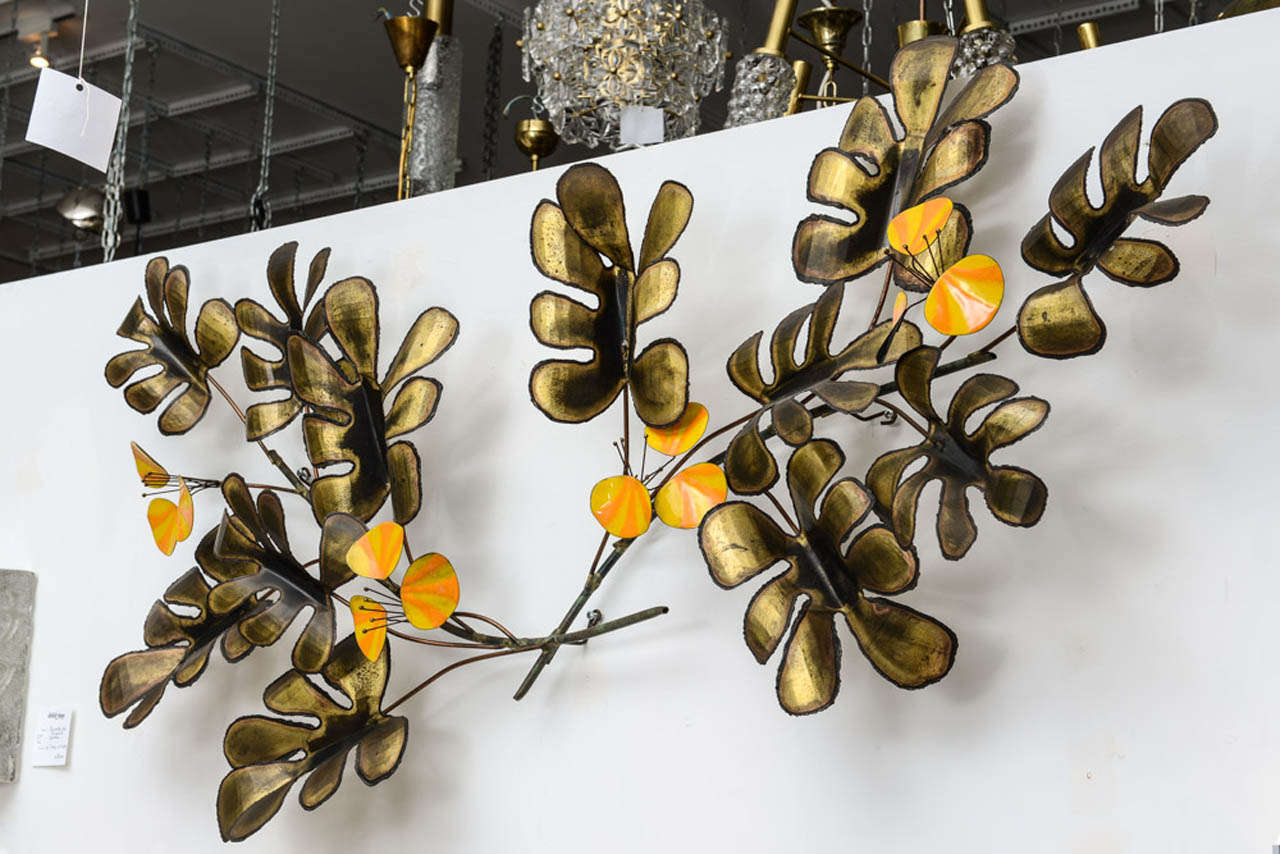 Signed C. Jere Sculpture with Enamel Flowers 1