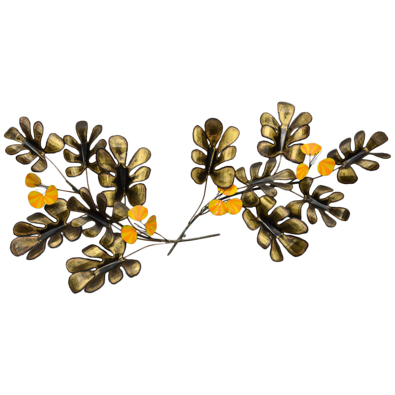 Signed C. Jere Sculpture with Enamel Flowers