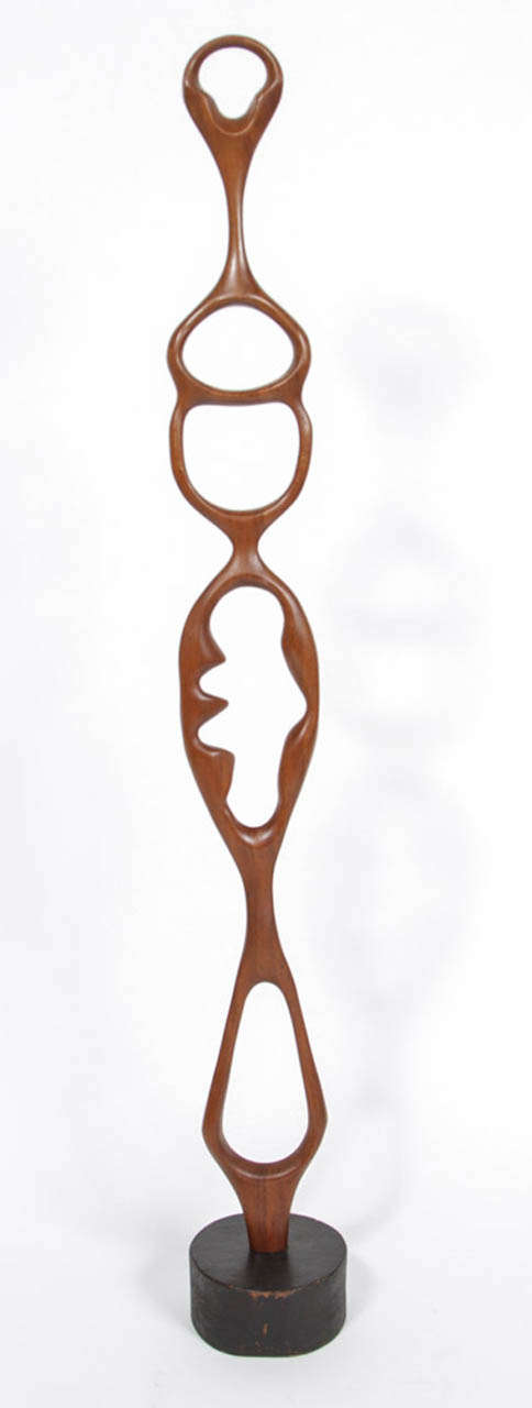 Donald Saxby carved bubinga sculpture. Signed 