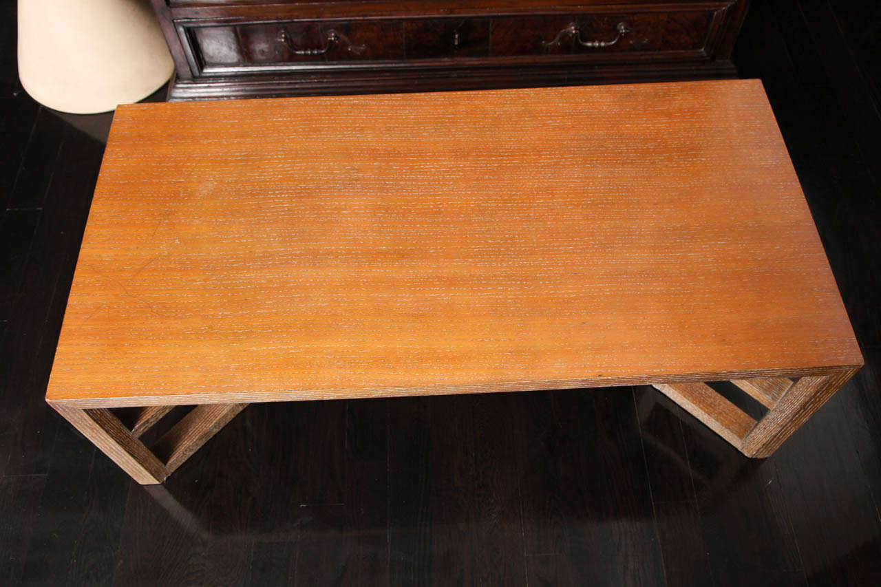 Cerused Oak Coffee Table In Good Condition In New York, NY
