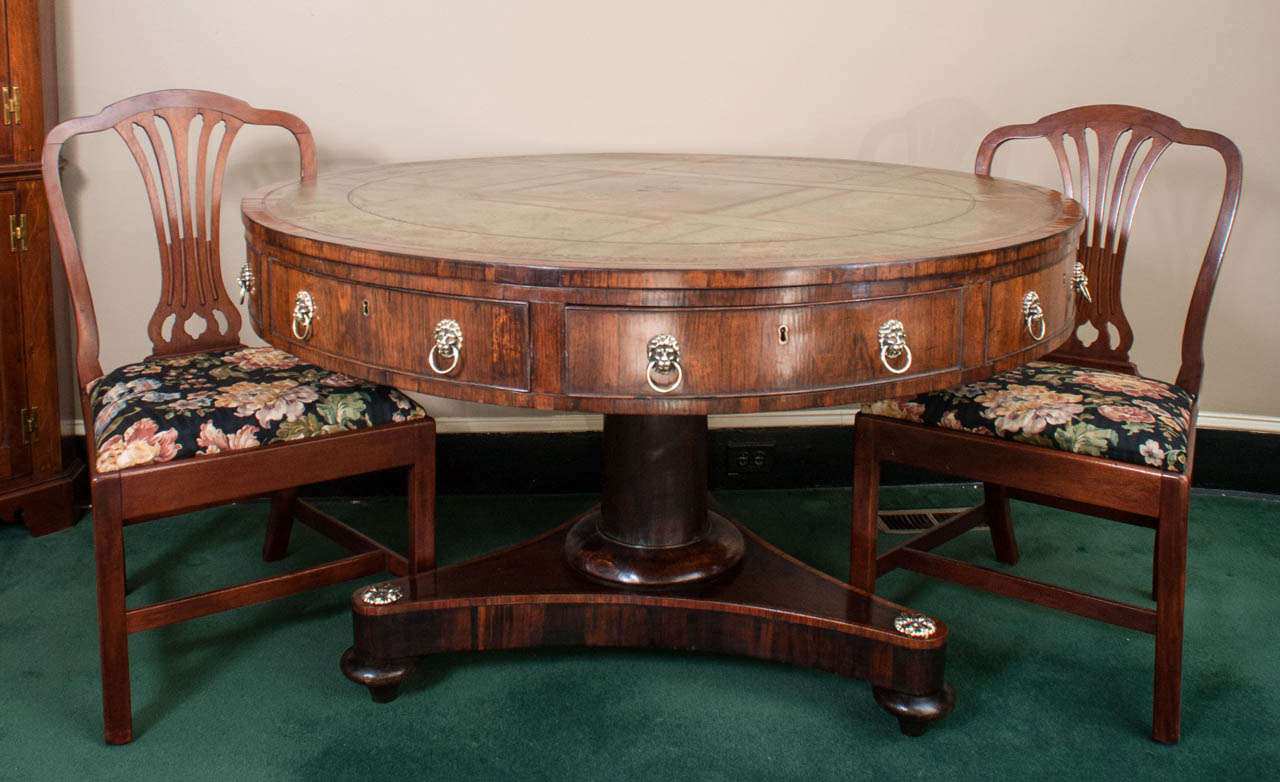 Late Regency Drum or Rent Table 4
