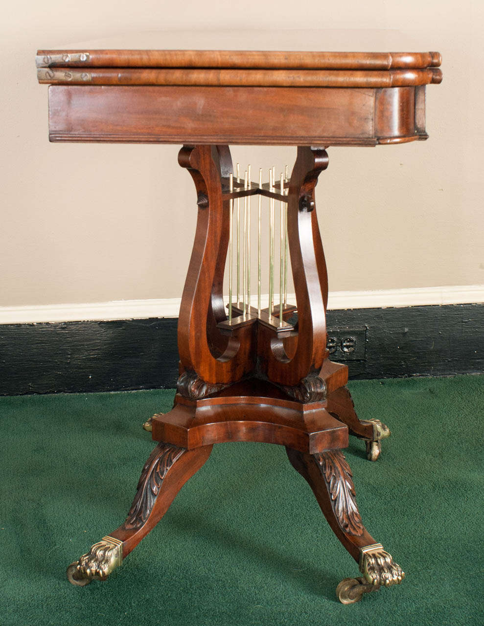 Federal Cross-Lyre Card Table For Sale 2