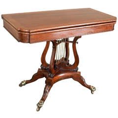 Antique Federal Cross-Lyre Card Table