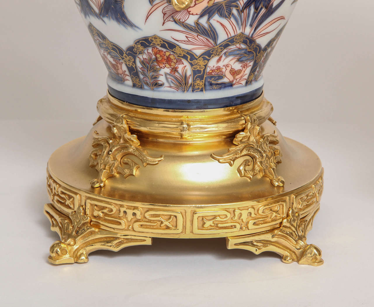 Gilt Antique French Chinoiserie Ormolu and Porcelain Three-Piece Clock Graniture For Sale