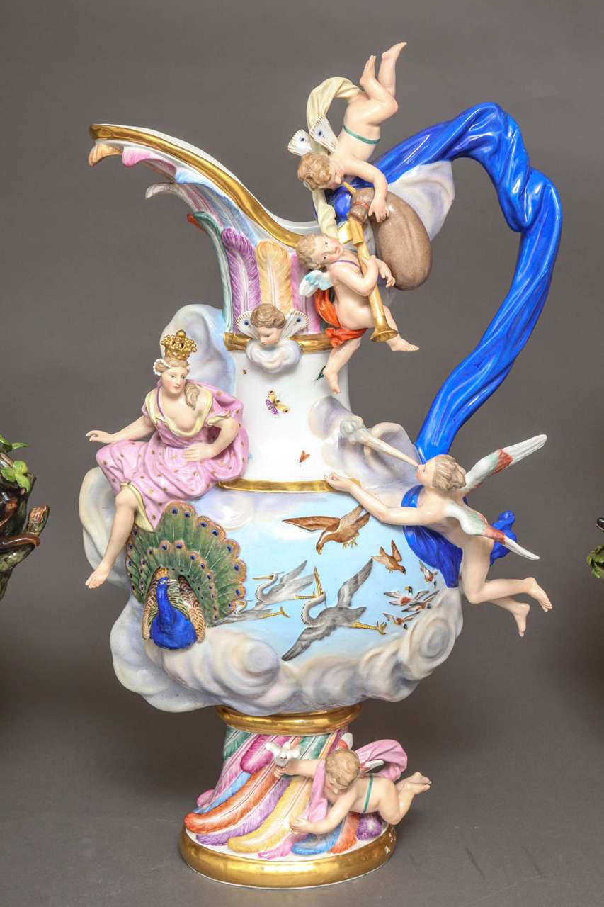 Rare and Important Set of Four Meissen Ewers of the Four Elements by J. Kandler In Excellent Condition In New York, NY