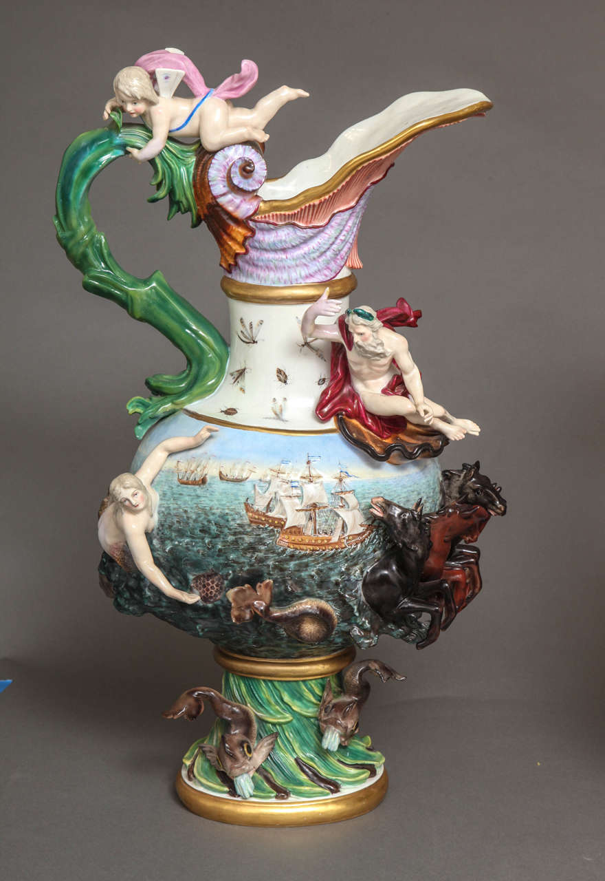 Rare and Important Set of Four Meissen Ewers of the Four Elements by J. Kandler 1