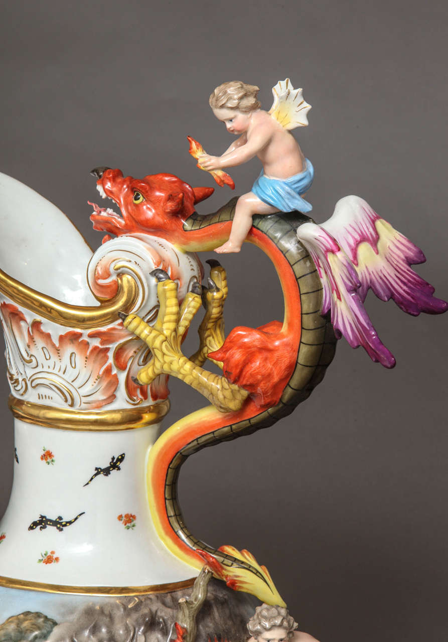 Rare and Important Set of Four Meissen Ewers of the Four Elements by J. Kandler 3