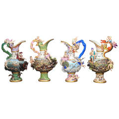 Antique Rare and Important Set of Four Meissen Ewers of the Four Elements by J. Kandler
